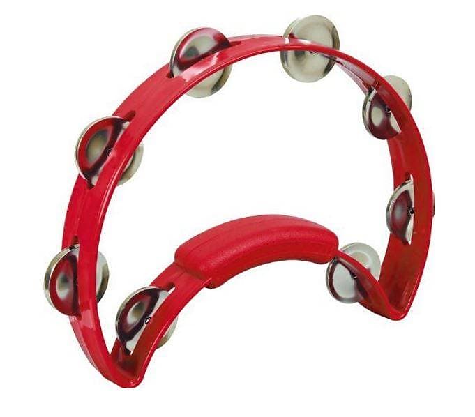 Rhythm Tech RT1230 Solo Tambourine, Red with Nickel Jingles image 1