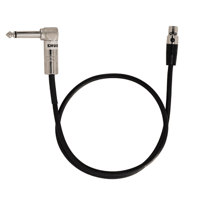 Shure WA304 1/4" Right-Angle TS to 4-Pin Mini Connector Instrument Cable - 2'