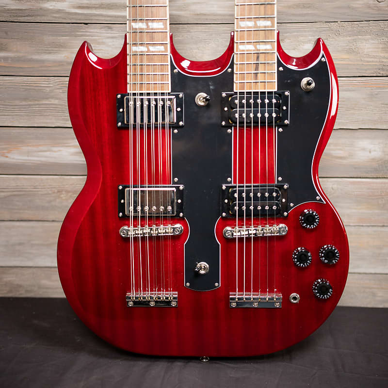 Epiphone Limited Edition G 1275 Double Neck Sg Guitar Cherry Reverb 2737