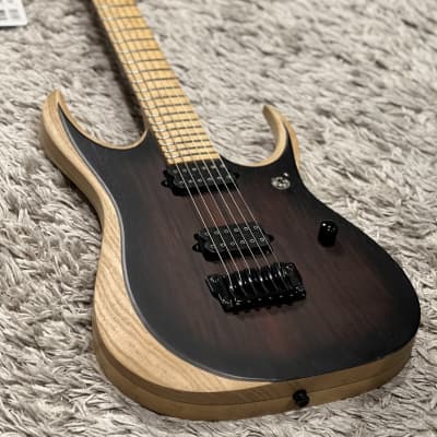 Ibanez RGDIX6MRW-CBF Iron Label Charcoal Brown Burst Flat | Reverb