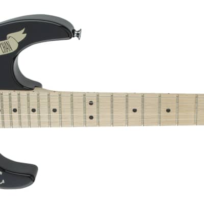CHARVEL - Warren DeMartini USA Signature Frenchie  Maple Fingerboard  Gloss Black with Frenchie Graphic - 2865005803 image 3