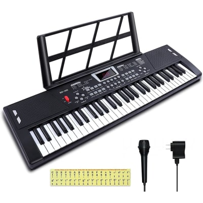 RockJam 61 Key Keyboard Piano with Pitch Bend, Power Supply, Sheet Music  Stand, Piano Note Stickers & Simply Piano Lessons