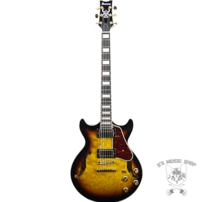 Ibanez Artcore Expressionist AM93QM Electric Guitar - Antique Yellow Sunburst image 3