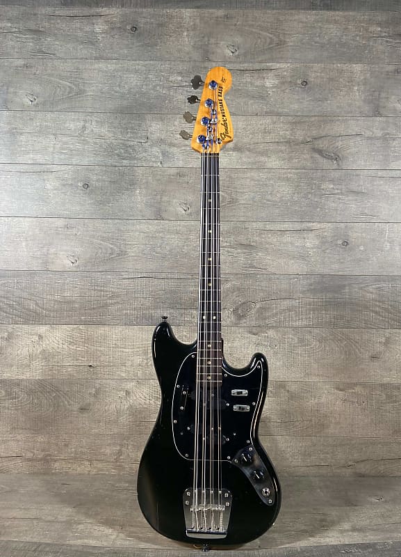 Fender Mustang 8-String Bass 1975 Black image 1