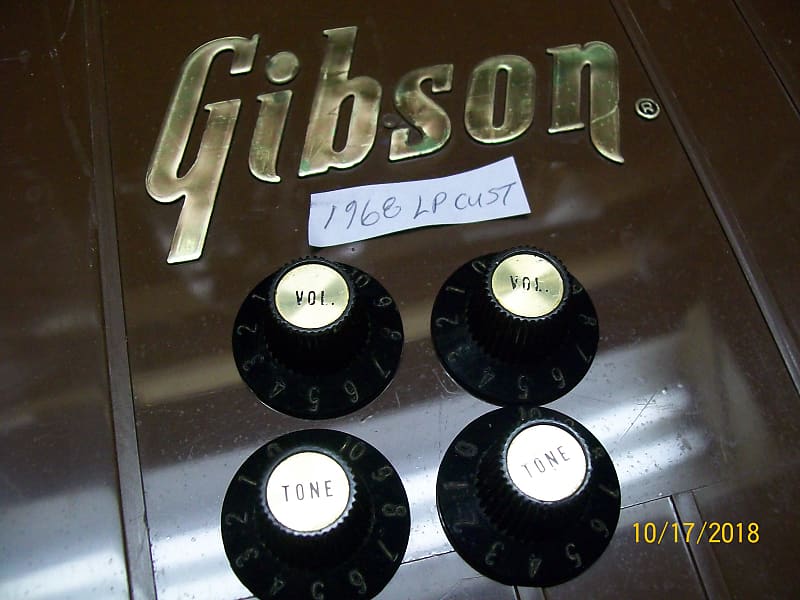 Gibson Les Paul Custom Knobs 1968 Black & gold Reverb