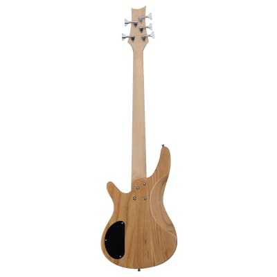 Glarry 44 Inch GIB 5 String H-H Pickup Laurel Wood Fingerboard Electric Bass Guitar with Bag and other Accessories 2020s - Burlywood image 5