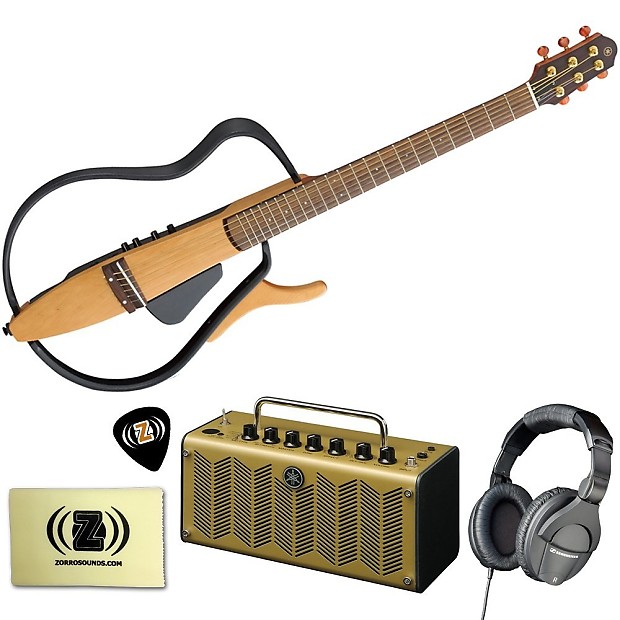 Yamaha SLG110S Silent Guitar Kit with Amp Headphones Guitar Cloth and Pick Pack Reverb