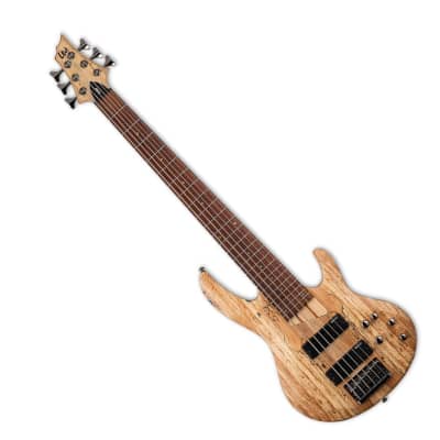 ESP LTD B-206SM 6-String Right-Handed Bass Guitar with Ash Body, Maple and Jatoba Neck, and Roasted Jatoba Fingerboard (Natural Satin) image 4