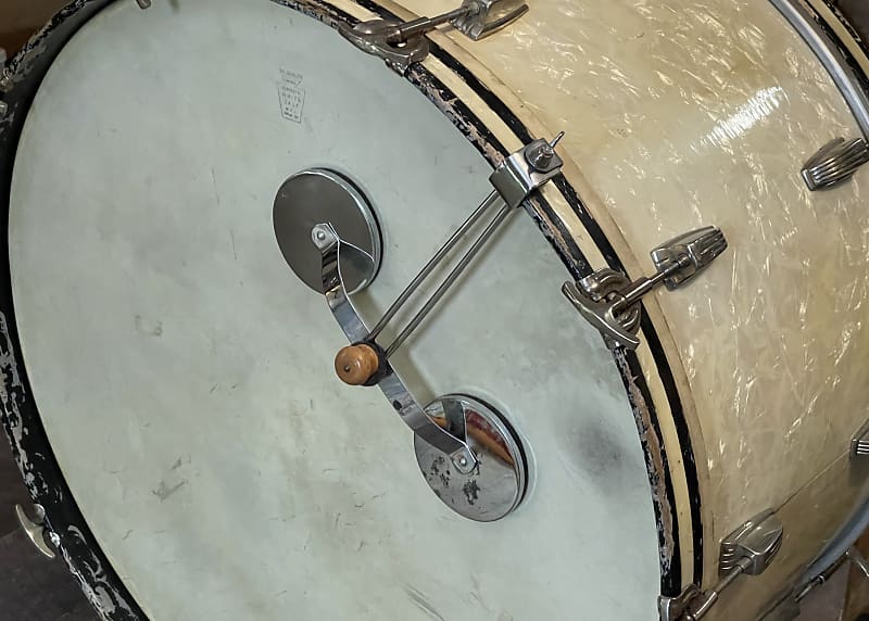 Vintage 60's MIJ External Dual Bass Drum Muffler Hoop Mounted Reverb