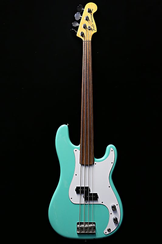 Fender Precision Bass Fretless 1978 Green image 1