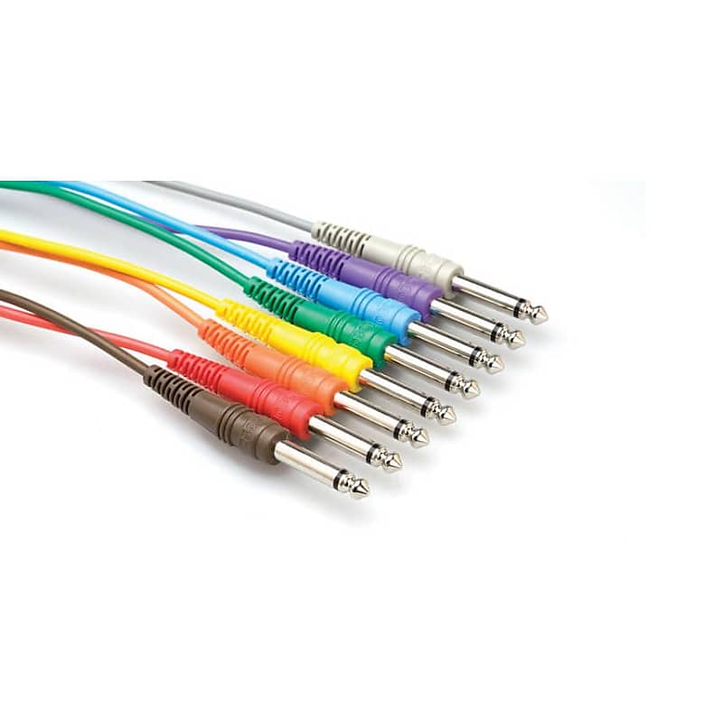 Hosa Patch Bay Cables, 8 x 1.5' Long image 1