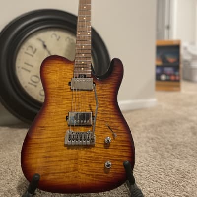 (UPGRADED PICKUPS & ELECTRONICS) Harley Benton Fusion-T HH Pro Series with Roasted Maple Fretboard 2020s - Flame Bengal Burst - (GIG BAG INCLUDED) for sale
