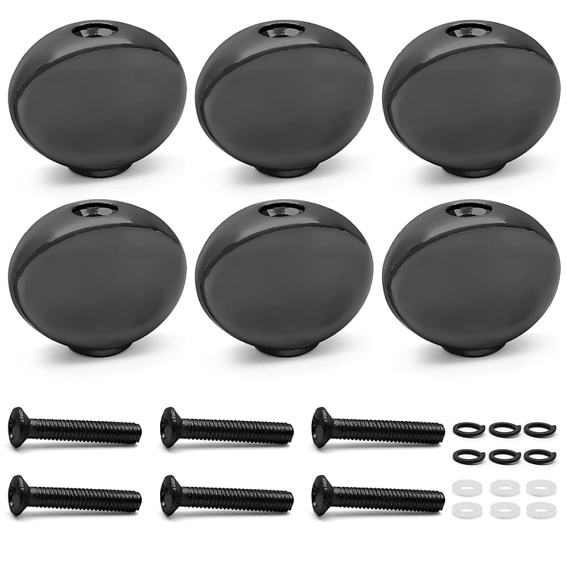6-Piece Replacement Guitar Locking Tuning Machine Heads For Head Plastic Buttons