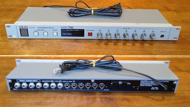 Akai MB76 programmable patch bay audio mixer 7 in 6 out +