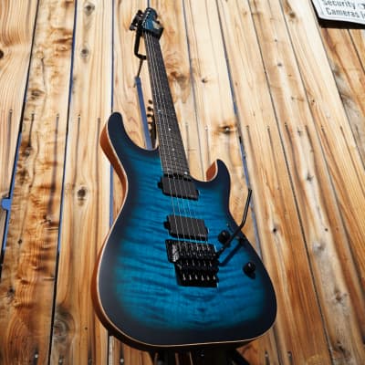 ESP USA M-II FR - Black Aqua Sunburst Satin 6-String Electric Guitar w/ Black Tolex Case (2024) image 14