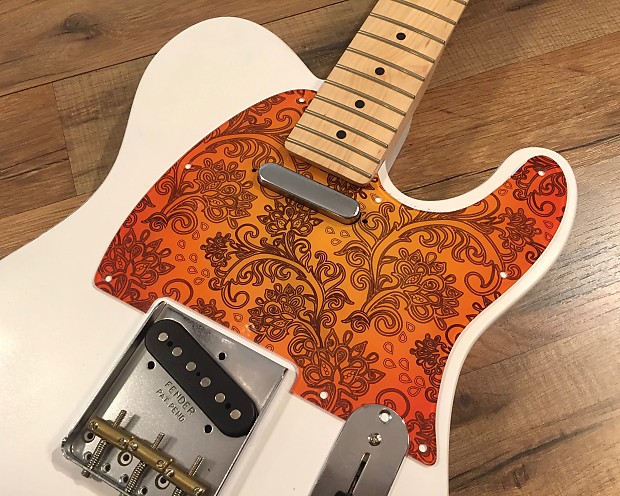 Orange top telecaster pickguard