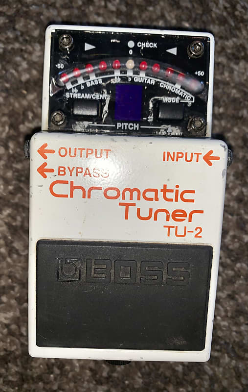 Boss TU-2 Chromatic Tuner White Chromatic guitar pedal tuner