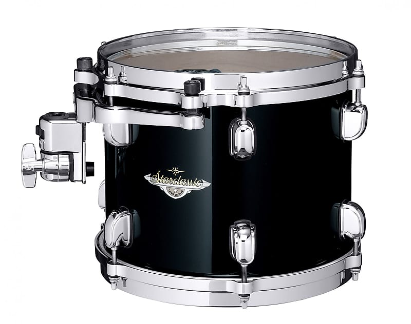 Tama MAT1008-PBK Starclassic Maple Lacquer Rack Tom 10" x 8" - Piano Black/Chrome HW image 1