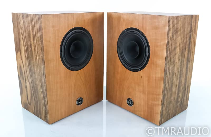 Omega Speaker Systems Compact Alnico Monitor Speakers Cherry Walnut Pair