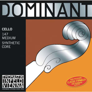 Thomastik-Infeld 147 Dominant Chrome Wound Synthetic Core 4/4 Cello String Set - Medium