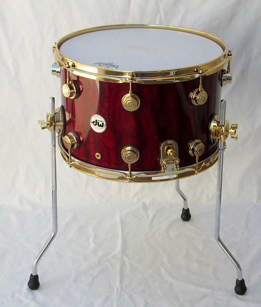 DW Ballad Snare Drum Rare 16x10 Exotic Cherry Waterfall Bubinga Gold Hardware Rare Drum Workshop