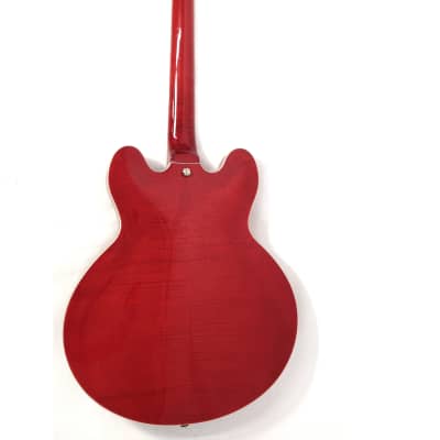Haze SEG272CRLH Semi-Hollow Cherry Red HES Lefty Electric Guitar image 4