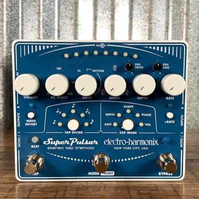 Electro-Harmonix EHX Super Pulsar Stereo Tap Tremolo Guitar Effect Pedal Used image 2