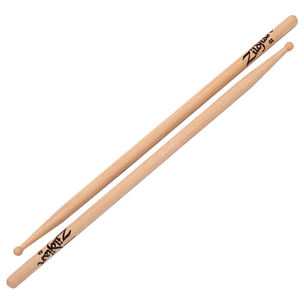 Zildjian 6AWN Hickory Series 6A Wood Tip Drum Sticks image 1