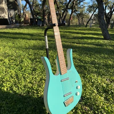 Jerry Jones Longhorn Bass6 bassVi 90’s  - Turquoise image 6
