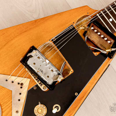 1978 Greco FV-900 Flying V Vintage Guitar Natural w/ Case, Japan Fujigen, Rocket Roll Sr image 15