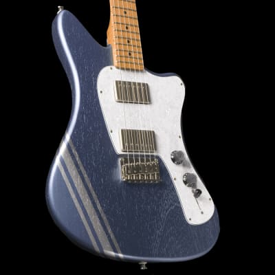 Cream T Guitar Crossfire SRT-6 w/ Pickup Swapping Aero Blue w/ Stripe image 2