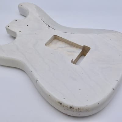 3lbs 12oz BloomDoom Nitro Lacquer Aged Relic White Blonde S-Style Vintage Custom Guitar Body image 14