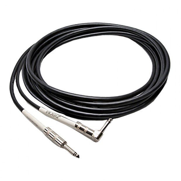 Hosa GTR-210R 1/4" TS Male Straight to Right-Angle Guitar/Instrument Cable - 10' image 1