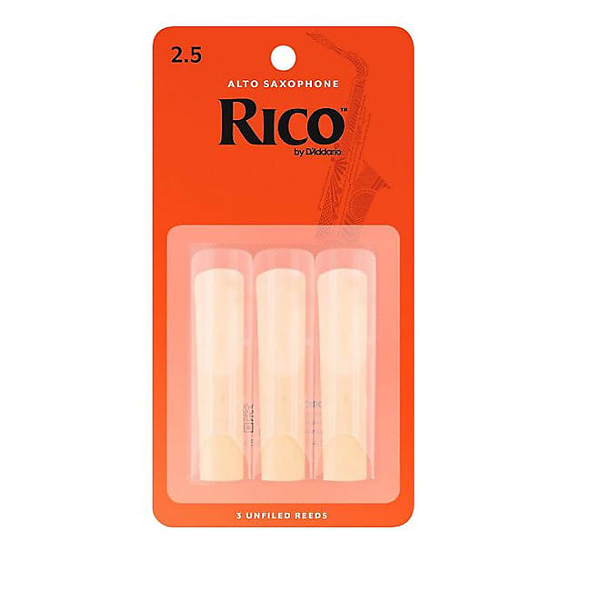 Rico Alto Saxophone Reeds, Pack of 3 Strength 2.5 image 1