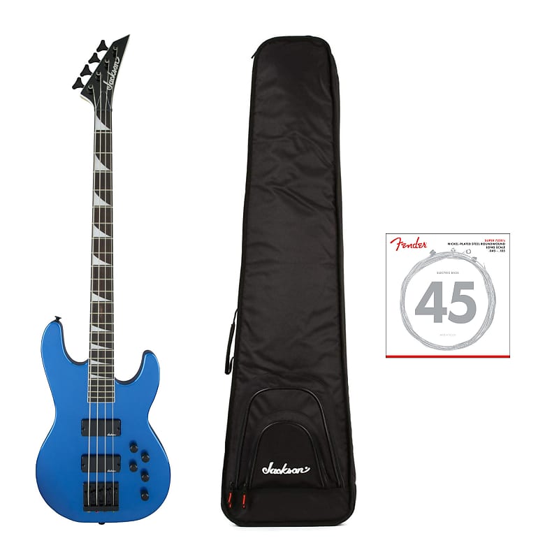 Strings　Items)　Jackson　Concert　JS　(3　with　Gig　and　JS3　Jackson　Bag　4-String　Bass　(Right-Handed,　Guitar　Blue)　Metallic　Reverb　Series　Bass
