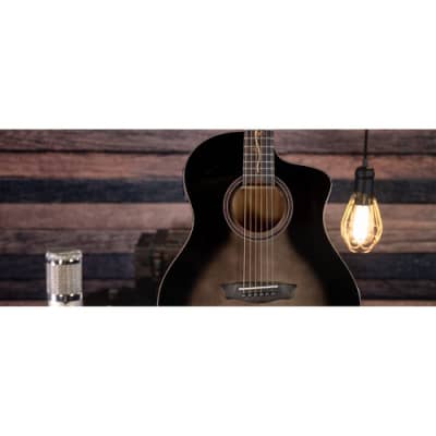 Washburn Vite S9V Bella Tono Studio Hybrid Acoustic Guitar (Gloss Charcoal Burst) image 10