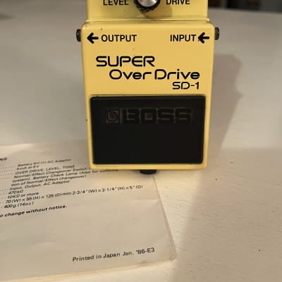 1985 Boss SD-1 Super OverDrive (Black Label) Yellow > Effects | A Flash  Flood of Gear