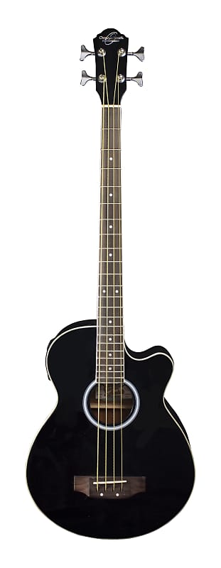 Oscar Schmidt OB100B-A Acoustic Electric Bass. Black OB100B-A-U image 1