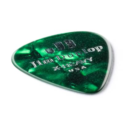 Dunlop Guitar Picks  12 Pack  Celluloid  Green Pearl  Extra Heavy image 3