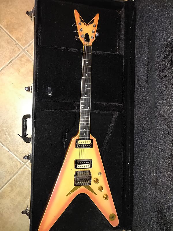 Dean Flying V 1981 Made in USA One of a kind, Special Order Rude Pink now  faded to a mellow peach