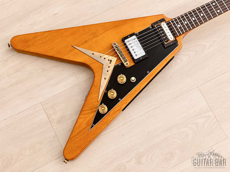 1978 Greco FV-900 Flying V Vintage Guitar Natural w/ Case, Japan Fujigen, Rocket Roll Sr image 1