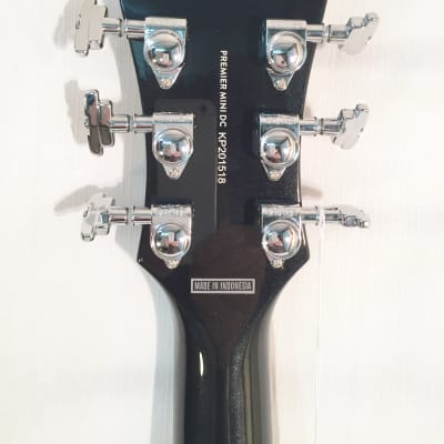 D'Angelico-Premier Mini DC Semi-Hollow Body Electric Guitar-Black Flake-w/Gig Bag image 7
