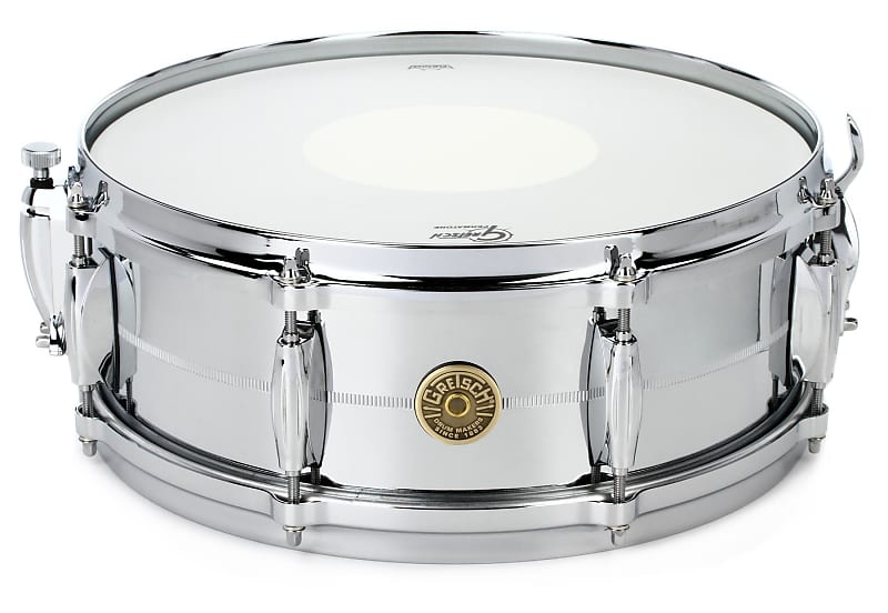 Gretsch Drums USA Custom Snare Drum - 5 x 14 inch - Chrome over Brass  (2-pack) Bundle