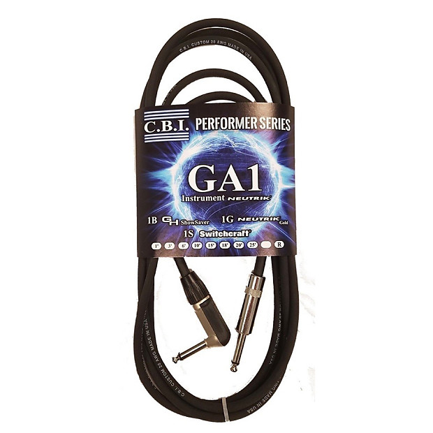 CBI Cables GA1061R Straight to Angled TS Instrument Cable - 6' image 1