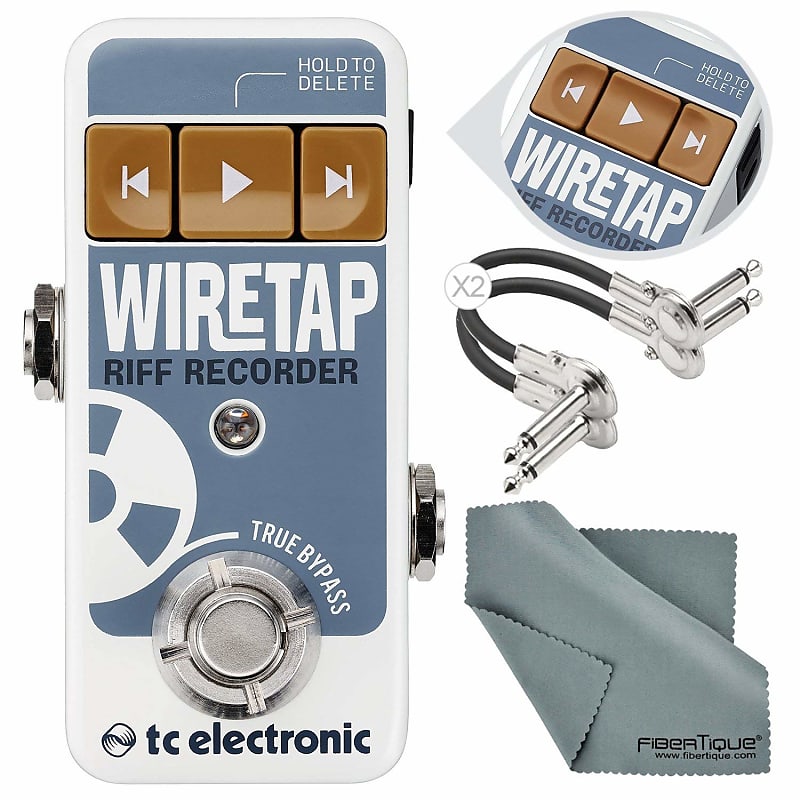TC Electronic WireTap Riff Recorder Pedal with Bluetooth Connectivity and App with Cables and Fibertique Cloth Bundle image 1