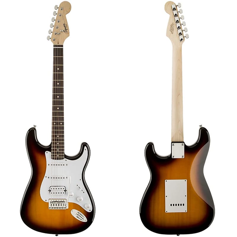 Fender Squier 310005532 25.5 Inches Lindenwood Bullet Fat Stratocaster Right Handed Electric Guitar (Own Sunburst, Brown, 6 Strings) 2021 - Sunburst image 1