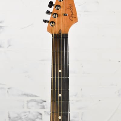 Used Fender® American Acoustasonic Stratocaster Acoustic Electric Guitar Transparent Sonic Blue image 5