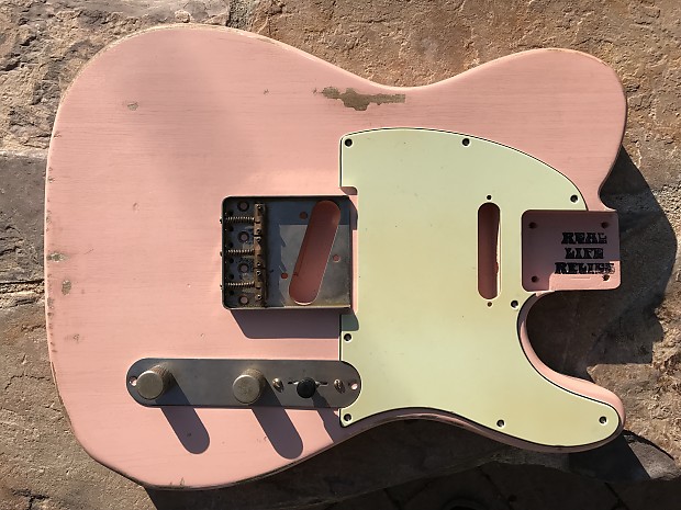 Real Life Relics Tele Telecaster Body Aged Shell Pink Nitro Lacquer Finish 2