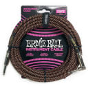 Ernie Ball P06064 25' Foot Braided Right Angle Instrument Cable - Black
