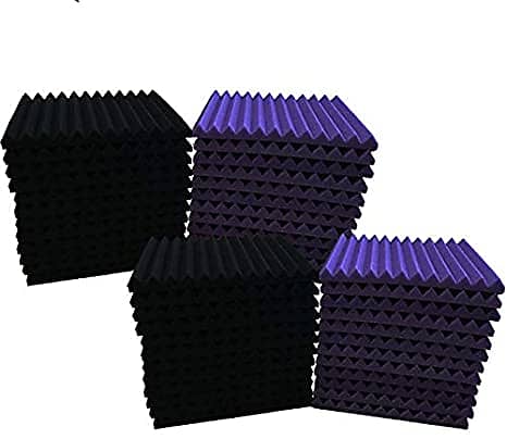 12 Pack Black Purple 2x12x12 Acoustic Studio Foam Sound